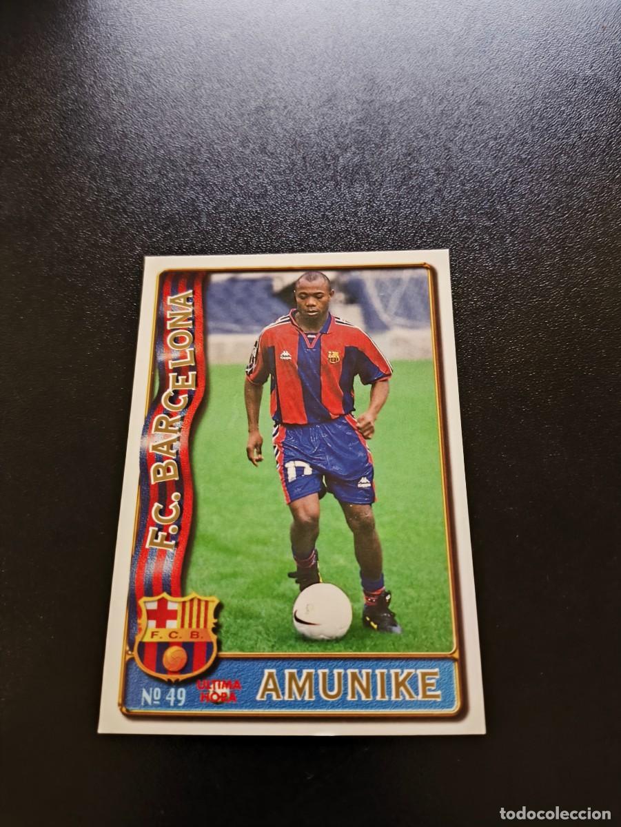 Cromos de F&uacute;tbol: 49 AMUNIKE BARCELONA ULTIMA HORA II UH MUNDICROMO FICHAS LIGA 1996 1997 96 97 NO PANINI ESTE