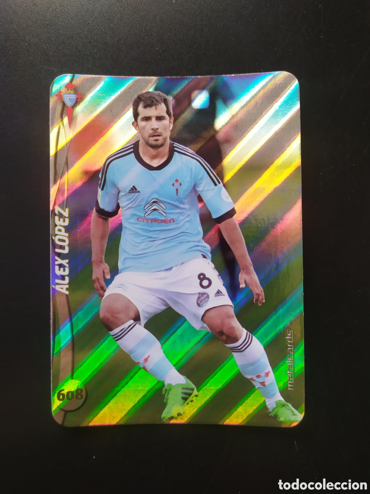 Cromos de F&uacute;tbol: Mundicromo fichas Liga 2014 2015 14 15 Alex L&oacute;pez top brillo rayas n&deg; 608 Celta Vigo