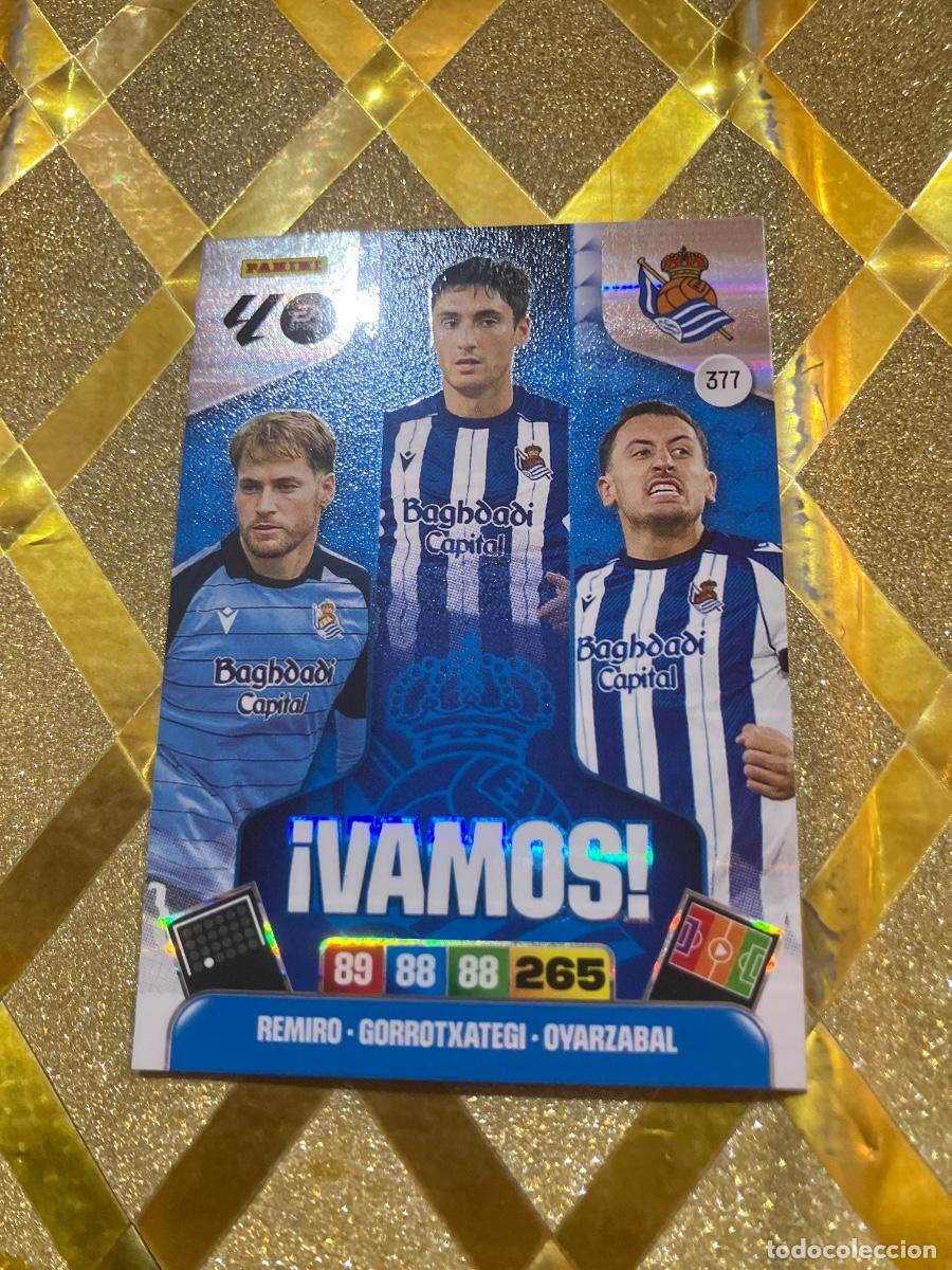 Cromos de F&uacute;tbol: CROMO DE FUTBOL NUMERO 377 REAL SOCIEDAD &iexcl; VAMOS ! ADRENALYN XL 2025 2026 PANINI !