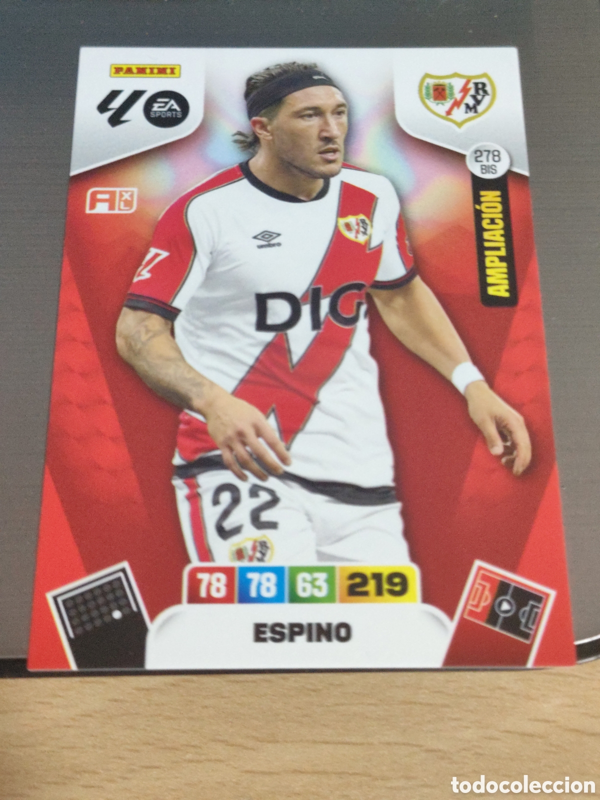 Cromos de F&uacute;tbol: Cromo 278 Bis Espino Rayo Vallecano Adrenalyn XL 25 26 Ampliaci&oacute;n