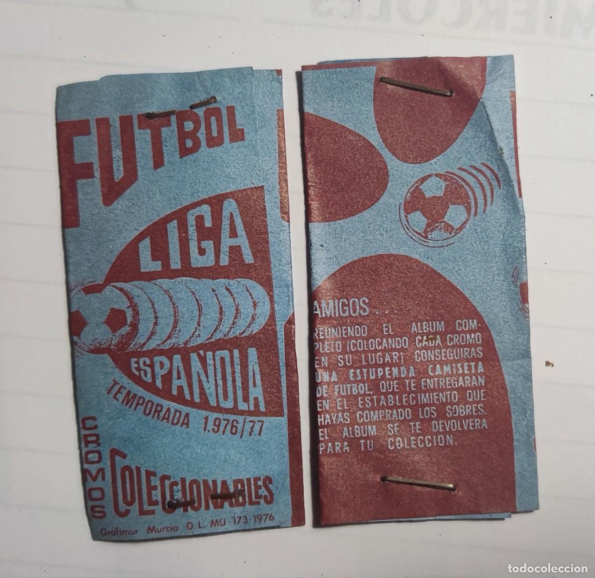 Cromos de F&uacute;tbol: 100 sobres liga 76/77 editorial Grafimur