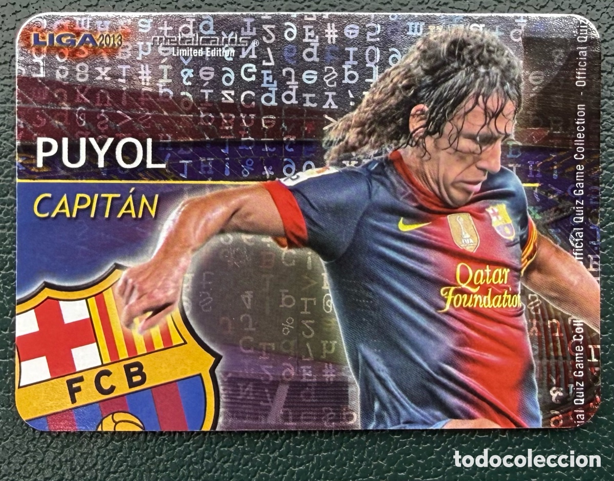 Figurine di Calcio: 2 / 20 PUYOL FC BARCELONA CAPITAN BRILLO LETRAS METALCARDS FICHAS ALBUM MUNDICROMO 2012 2013 12 13