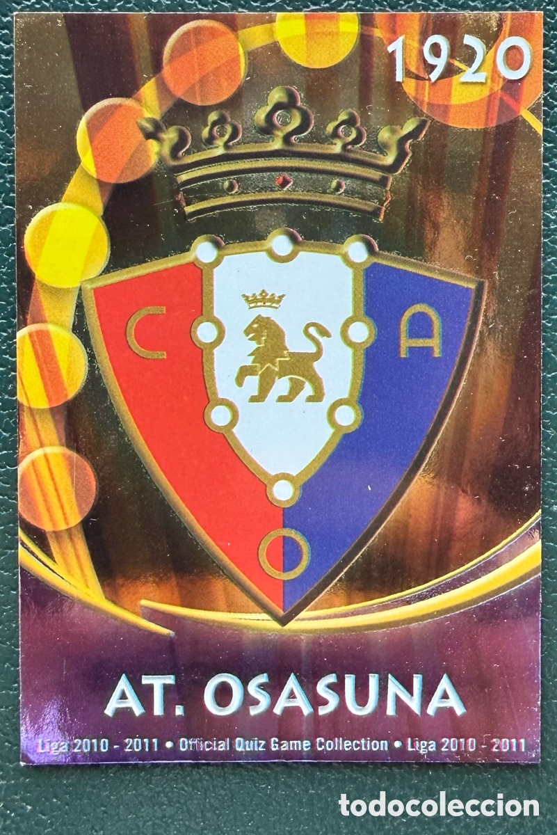Cromos de F&uacute;tbol: 298 ESCUDO CA OSASUNA BRILLO LISO FICHAS ALBUM MUNDICROMO 2010 2011 10 11