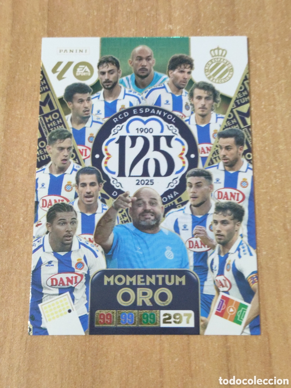 Cromos de F&uacute;tbol: Cromo Momentum Oro Espanyol de Barcelona Adrenalyn XL 25 26