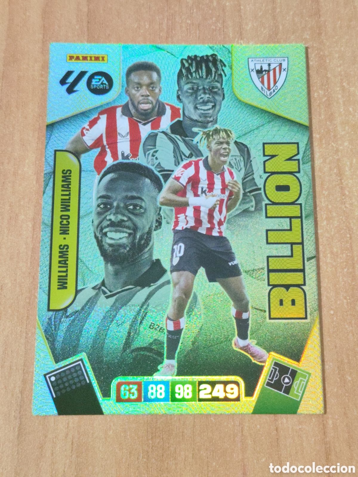 Cromos de F&uacute;tbol: Cromo Williams Nico Williams Athletic Club de Bilbao Billion Adrenalyn XL 25 26