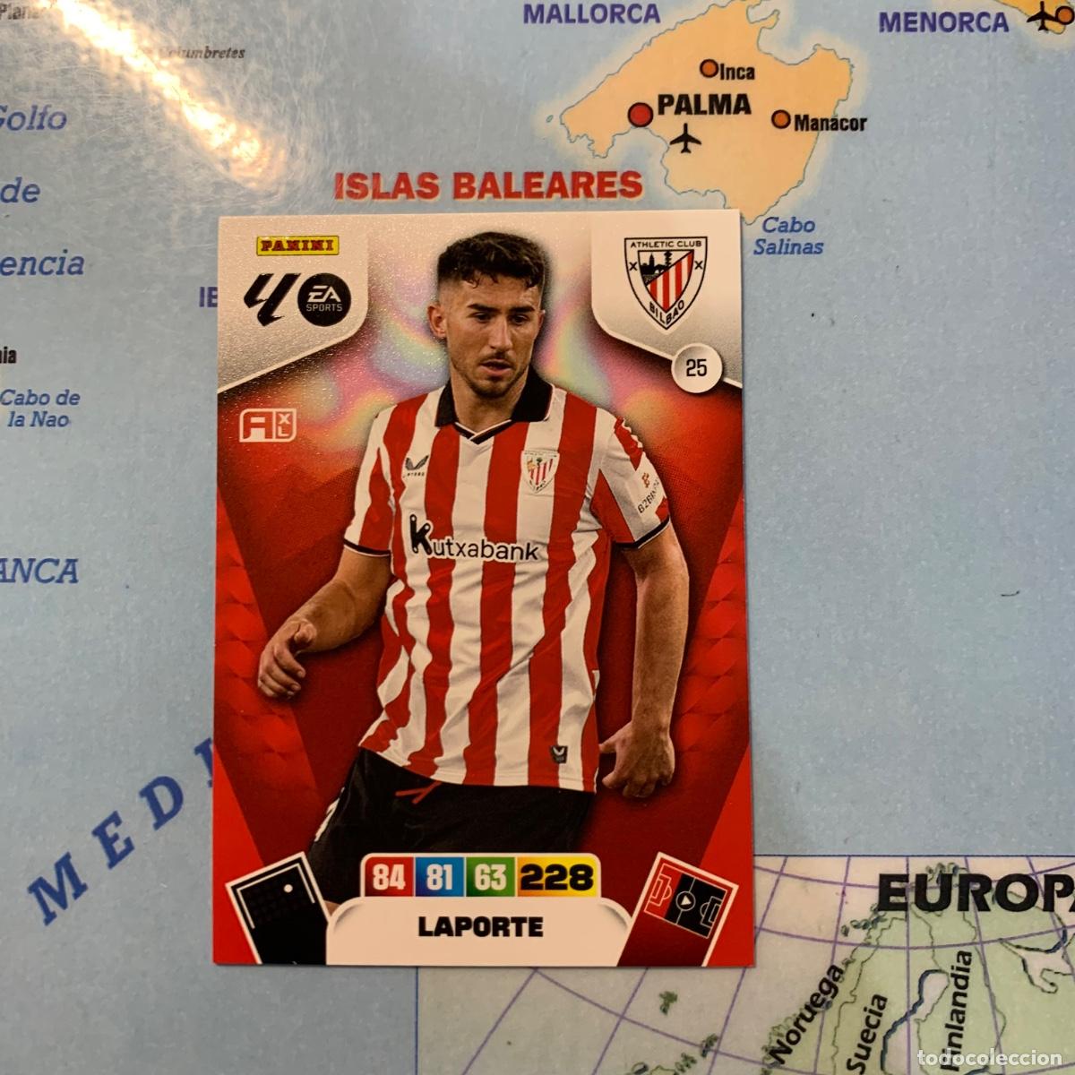 Cromos de F&uacute;tbol: Laporte n&uacute;mero 25 del Athletic de Bilbao cromo adrenalyn XL 25-26 2025-2026