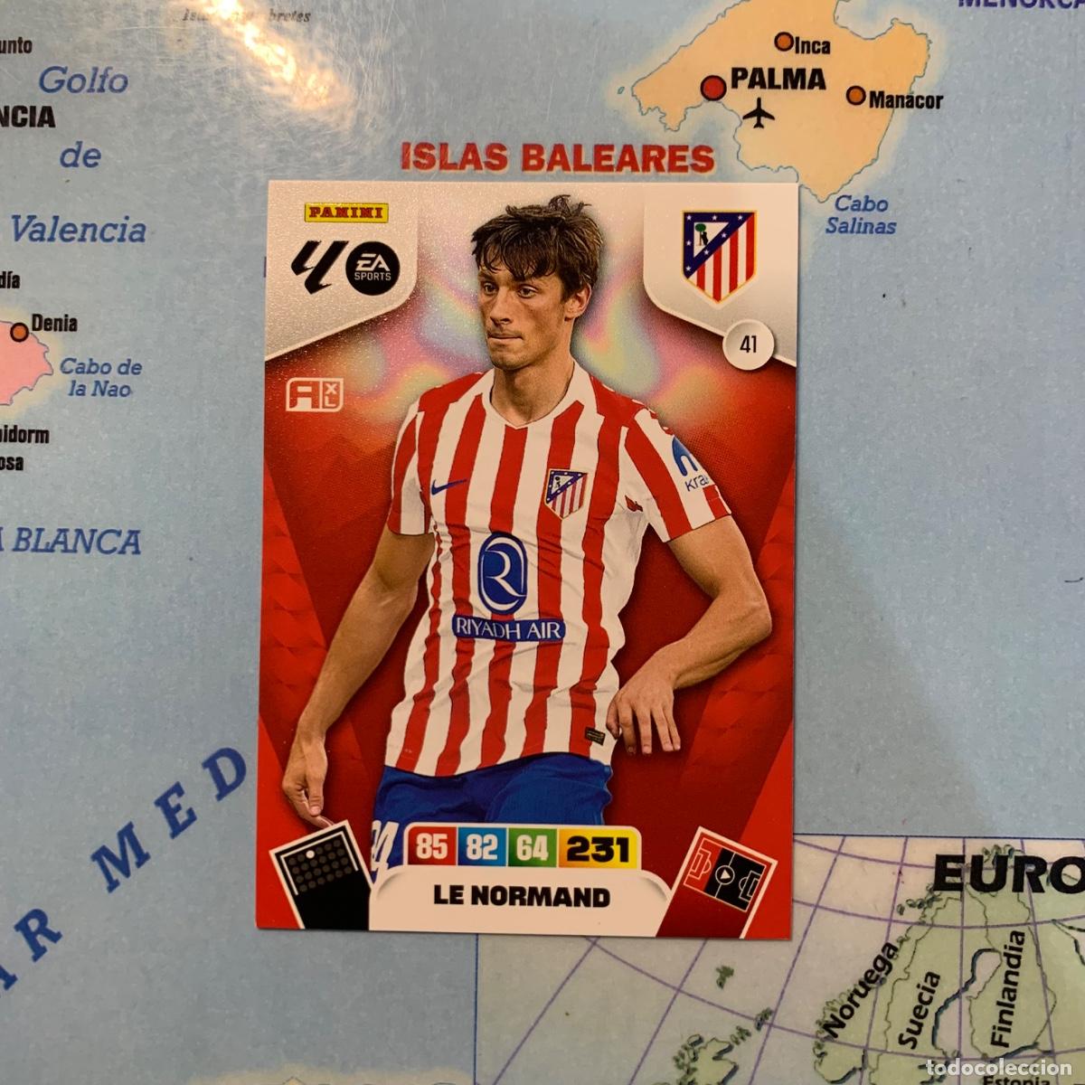 Cartes &agrave; collectionner de Football: Le Normand n&uacute;mero 41 del Atl&eacute;tico de Madrid cromo adrenalyn XL 25-26 2025-2026