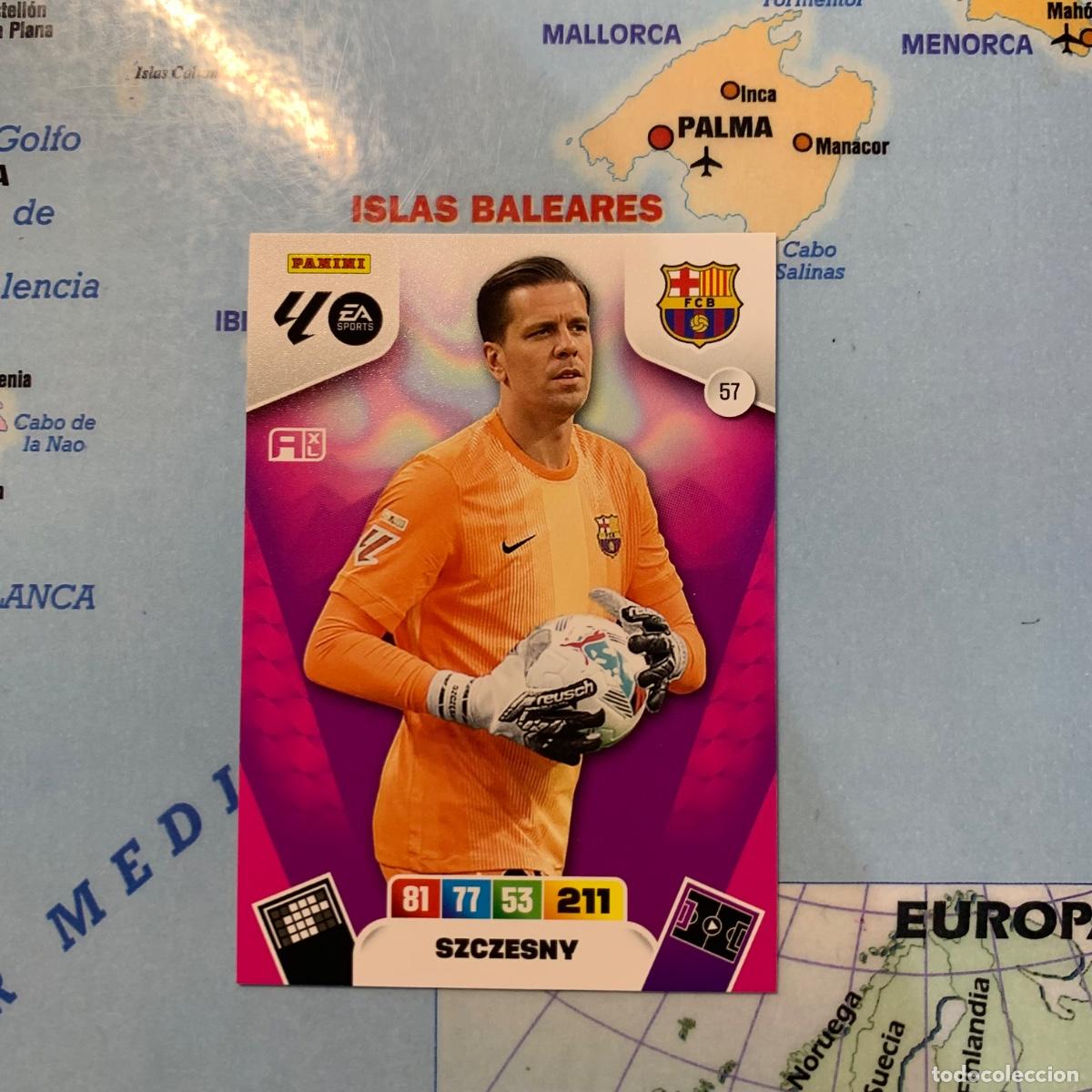 Cromos de F&uacute;tbol: Szczesny n&uacute;mero 57 del Barcelona cromo adrenalyn XL 25-26 2025-2026