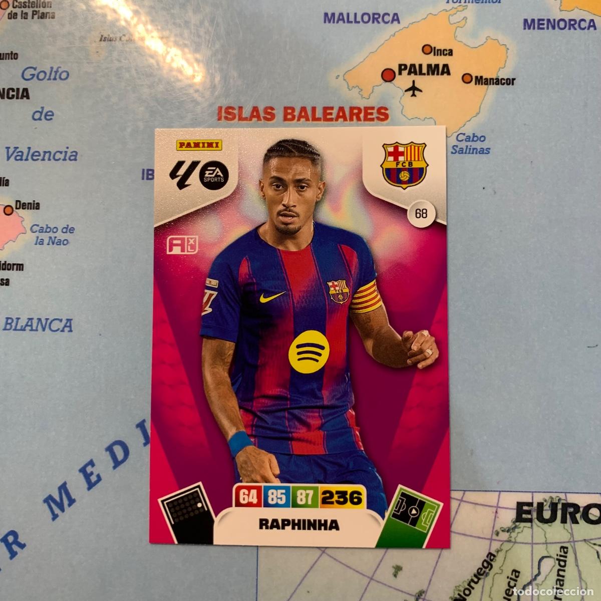 Cartes &agrave; collectionner de Football: Raphinha n&uacute;mero 68 del Barcelona cromo adrenalyn XL 25-26 2025-2026