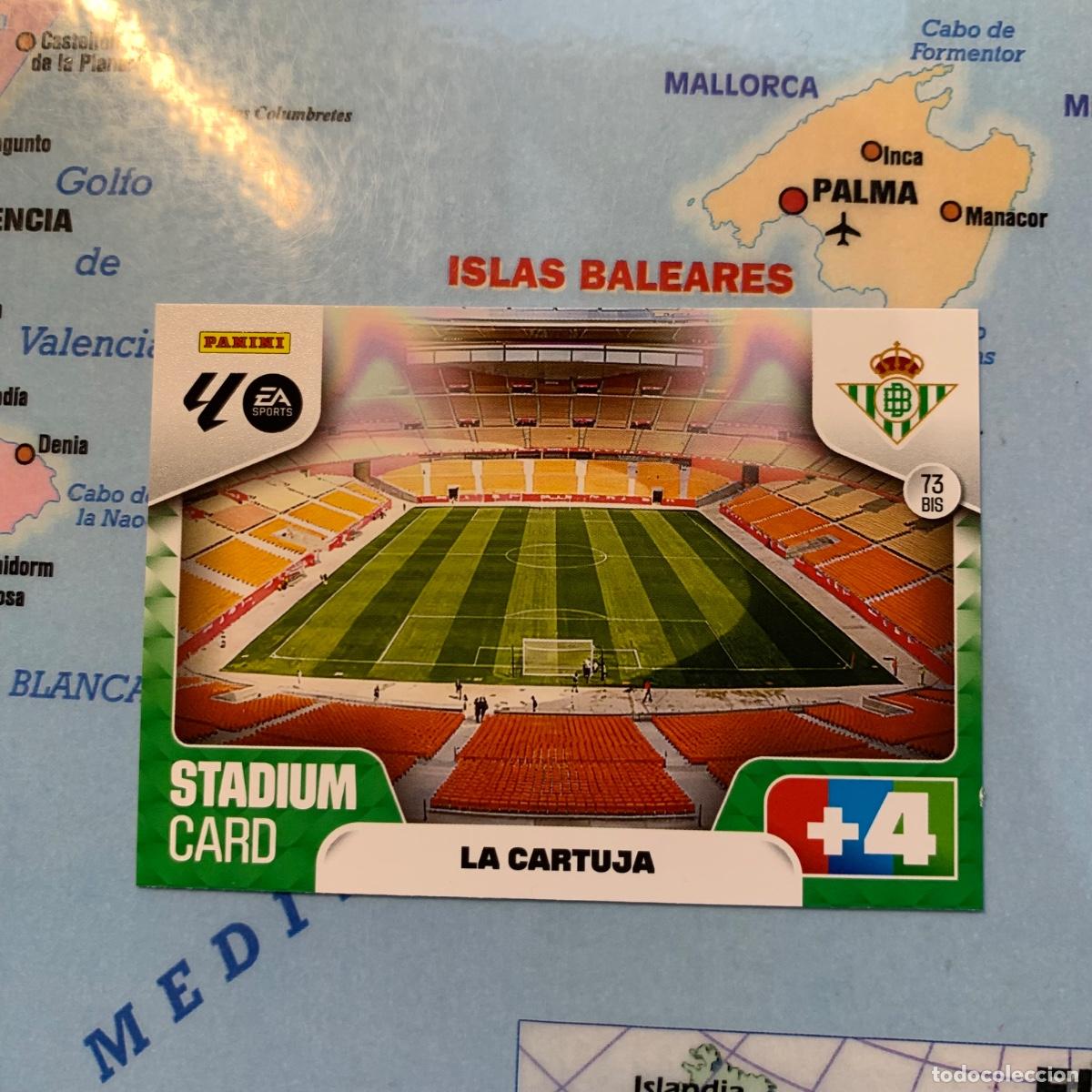 Cartes &agrave; collectionner de Football: Stadium Card del Betis n&uacute;mero 73 Bis cromo adrenalyn XL 25-26 2025-2026