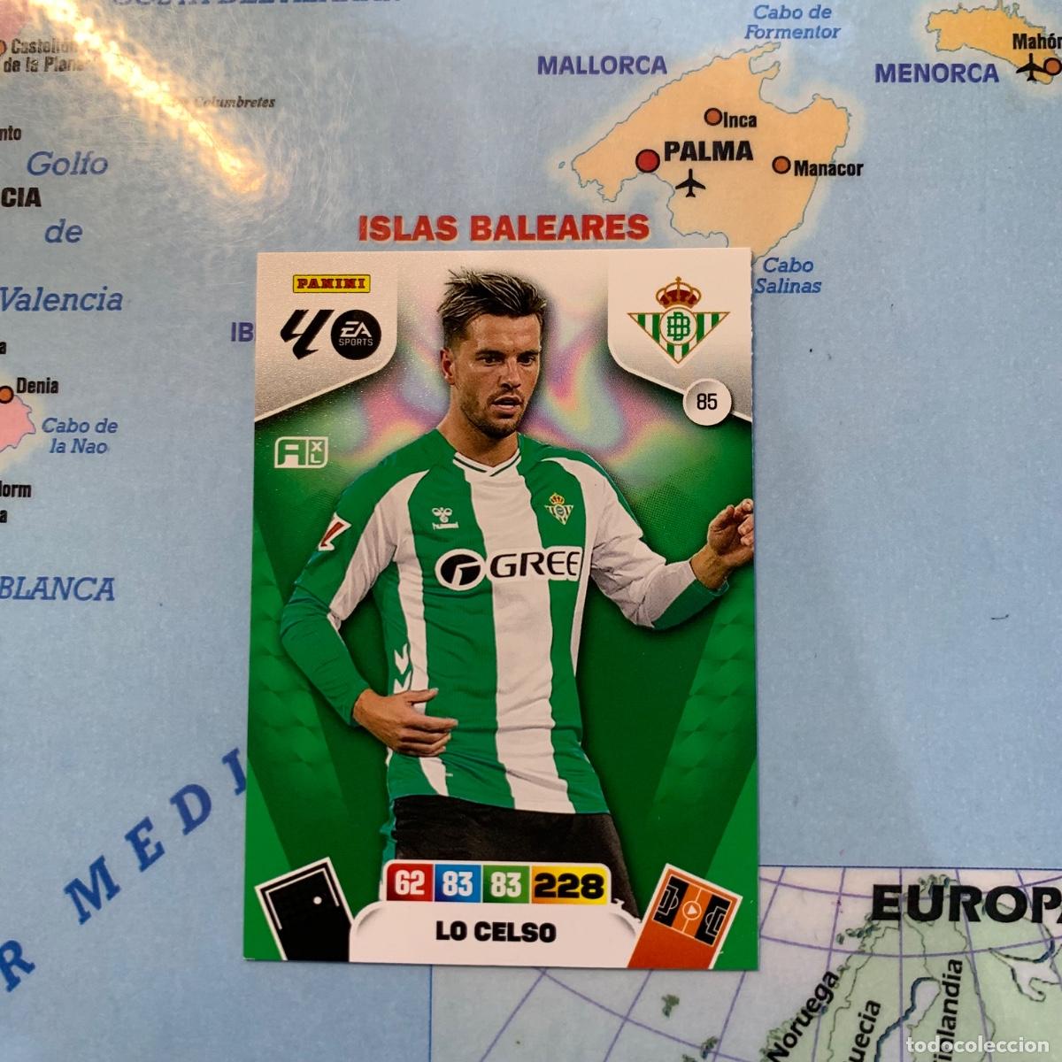 Cromos de F&uacute;tbol: Lo Celso n&uacute;mero 85 del Betis cromo adrenalyn XL 25-26 2025-2026