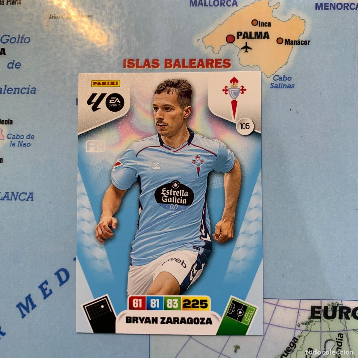 Cromos de F&uacute;tbol: Bryan Zaragoza n&uacute;mero 105 del Celta cromo adrenalyn XL 25-26 2025-2026