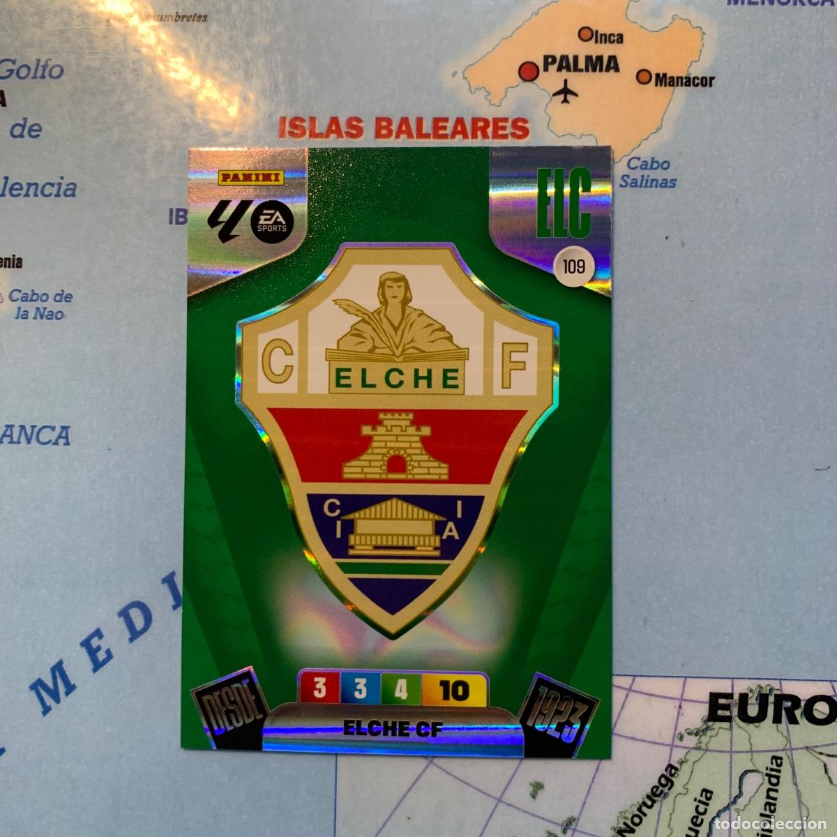 Cromos de F&uacute;tbol: Escudo del Elche n&uacute;mero 109 cromo adrenalyn XL 25-26 2025-2026