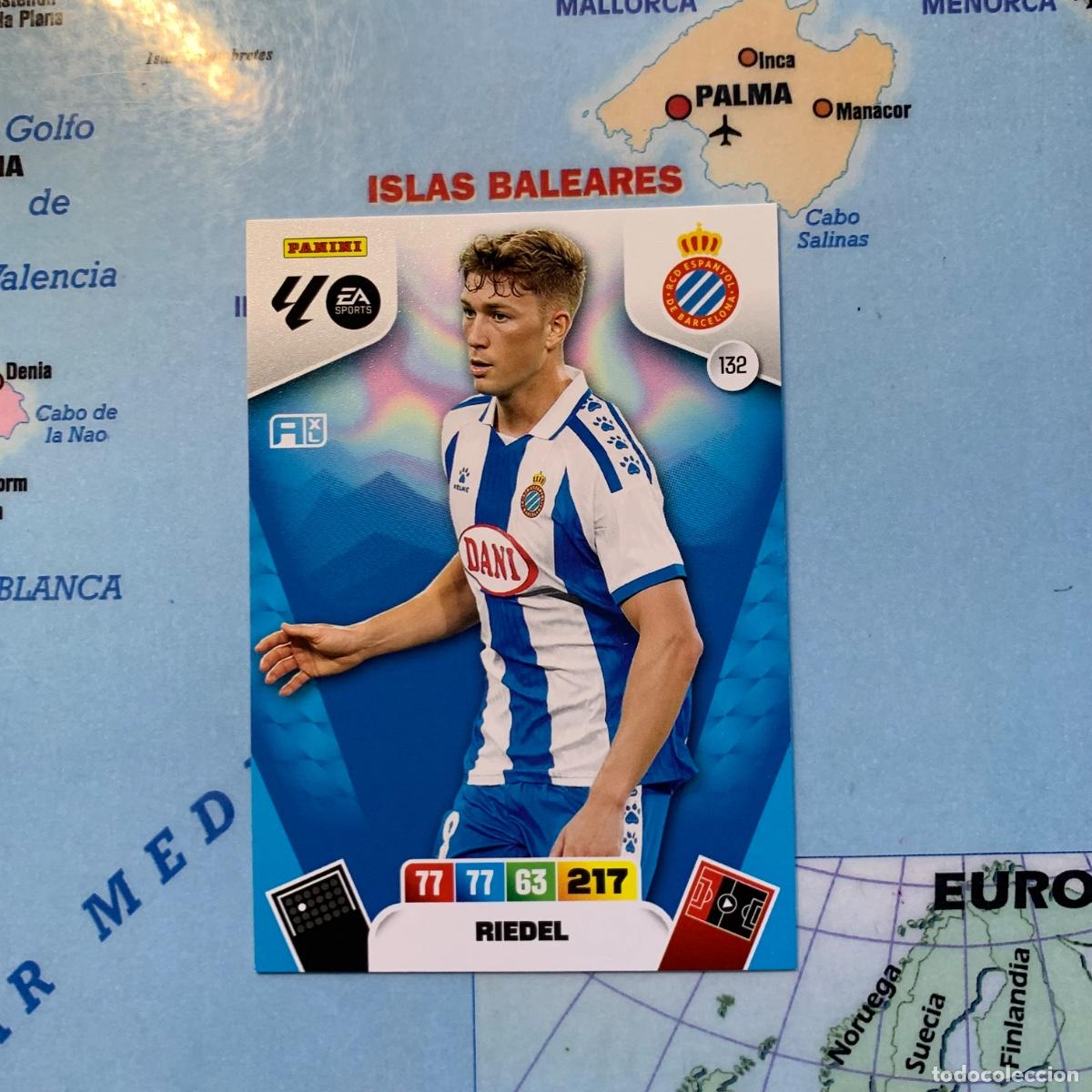 Cromos de F&uacute;tbol: Riedel n&uacute;mero 132 del Espa&ntilde;ol cromo adrenalyn XL 25-26 2025-2026