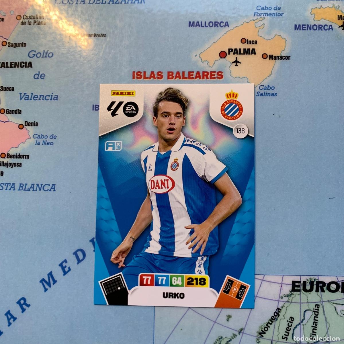 Cromos de F&uacute;tbol: Urko n&uacute;mero 136 del Espa&ntilde;ol cromo adrenalyn XL 25-26 2025-2026