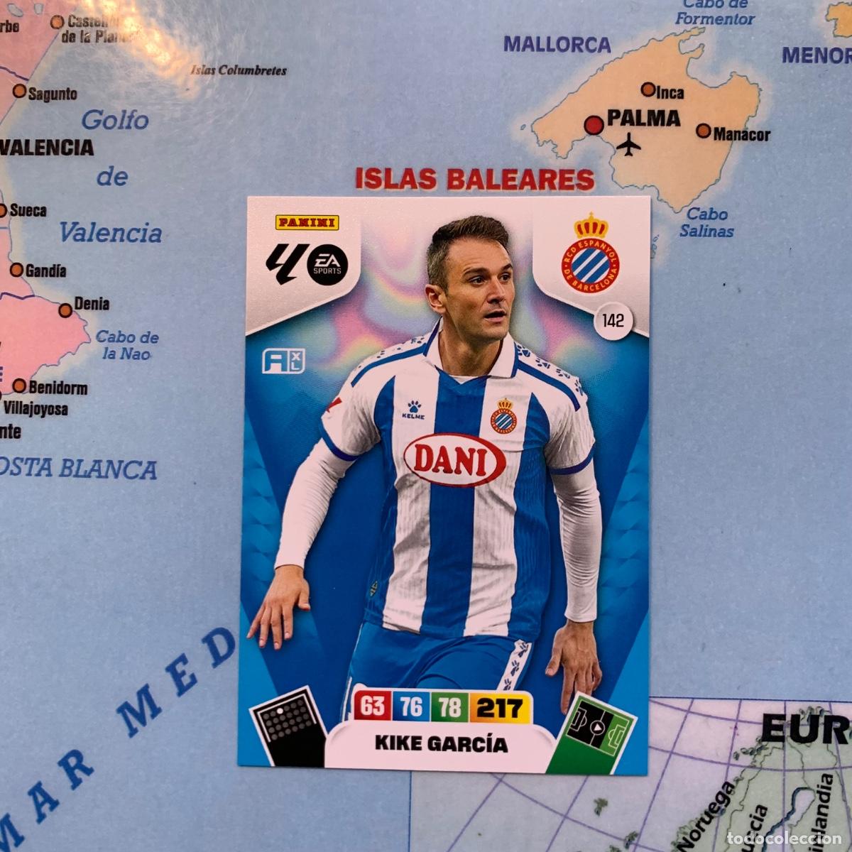 Cromos de F&uacute;tbol: Kike Garcia n&uacute;mero 142 del Espa&ntilde;ol cromo adrenalyn XL 25-26 2025-2026