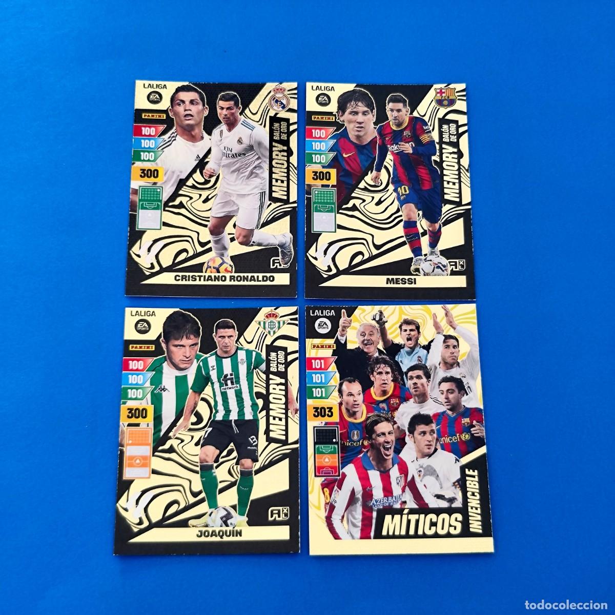 Cromos de F&uacute;tbol: Adrenalyn 2023 2024 / 23 24 M&iacute;ticos Invencible Joaqu&iacute;n Cristiano Ronaldo Messi Memory Bal&oacute;n de Oro