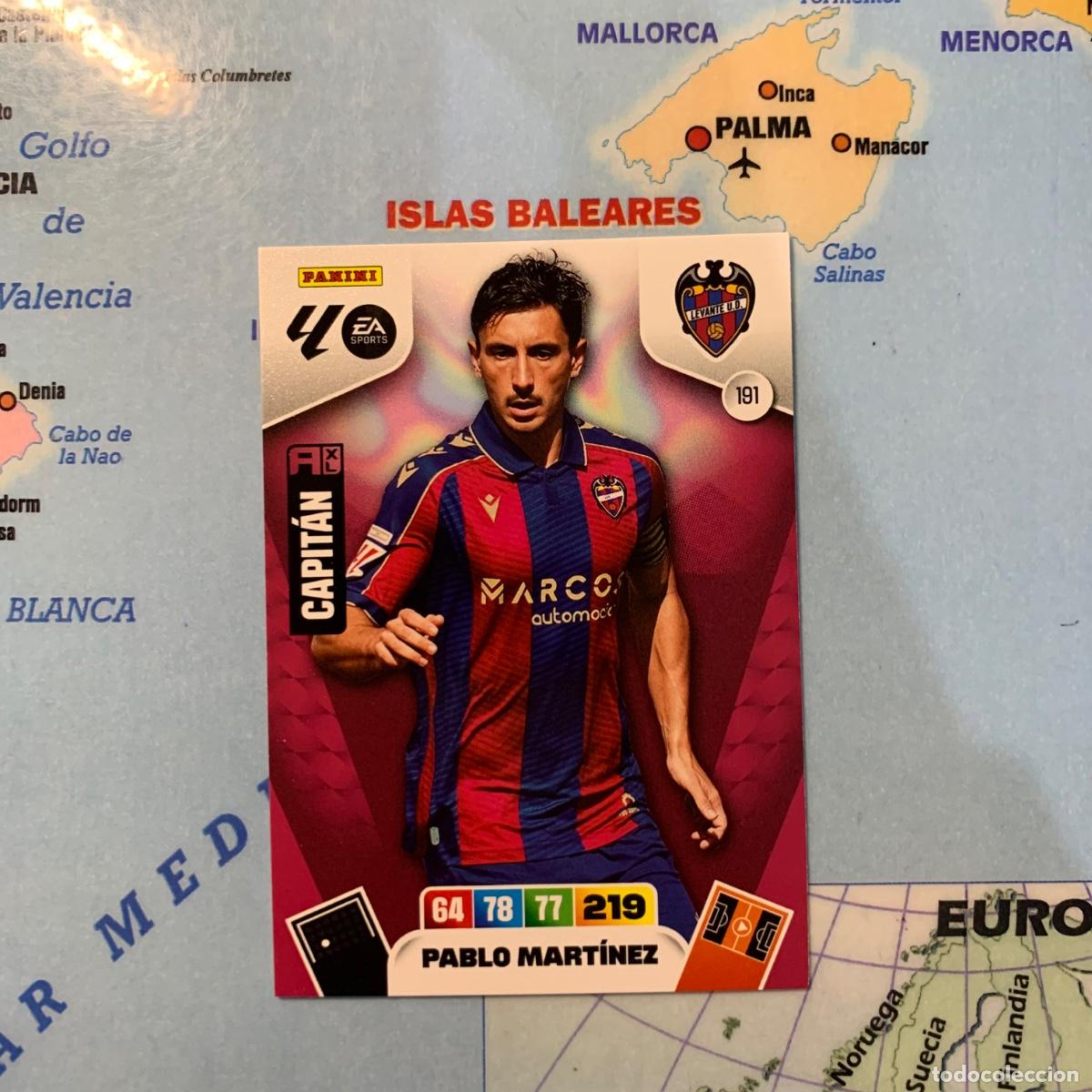 Cromos de F&uacute;tbol: Pablo Mart&iacute;nez n&uacute;mero 191 del Levante cromo adrenalyn XL 25-26 2025-2026