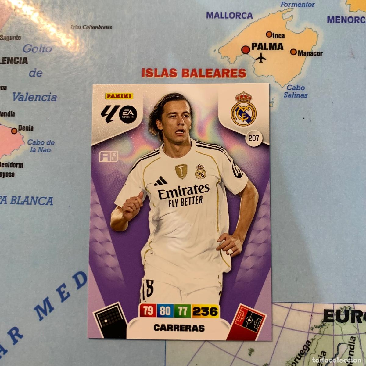 Cromos de F&uacute;tbol: Carreras n&uacute;mero 207 del Real Madrid cromo adrenalyn XL 25-26 2025-2026