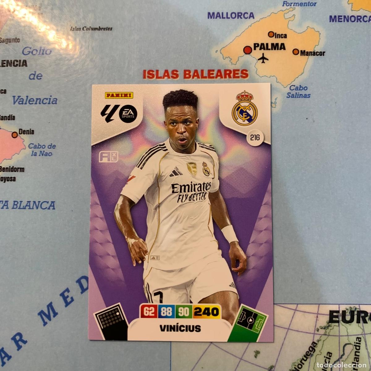 Cromos de F&uacute;tbol: Vinicius n&uacute;mero 216 del Real Madrid cromo adrenalyn XL 25-26 2025-2026