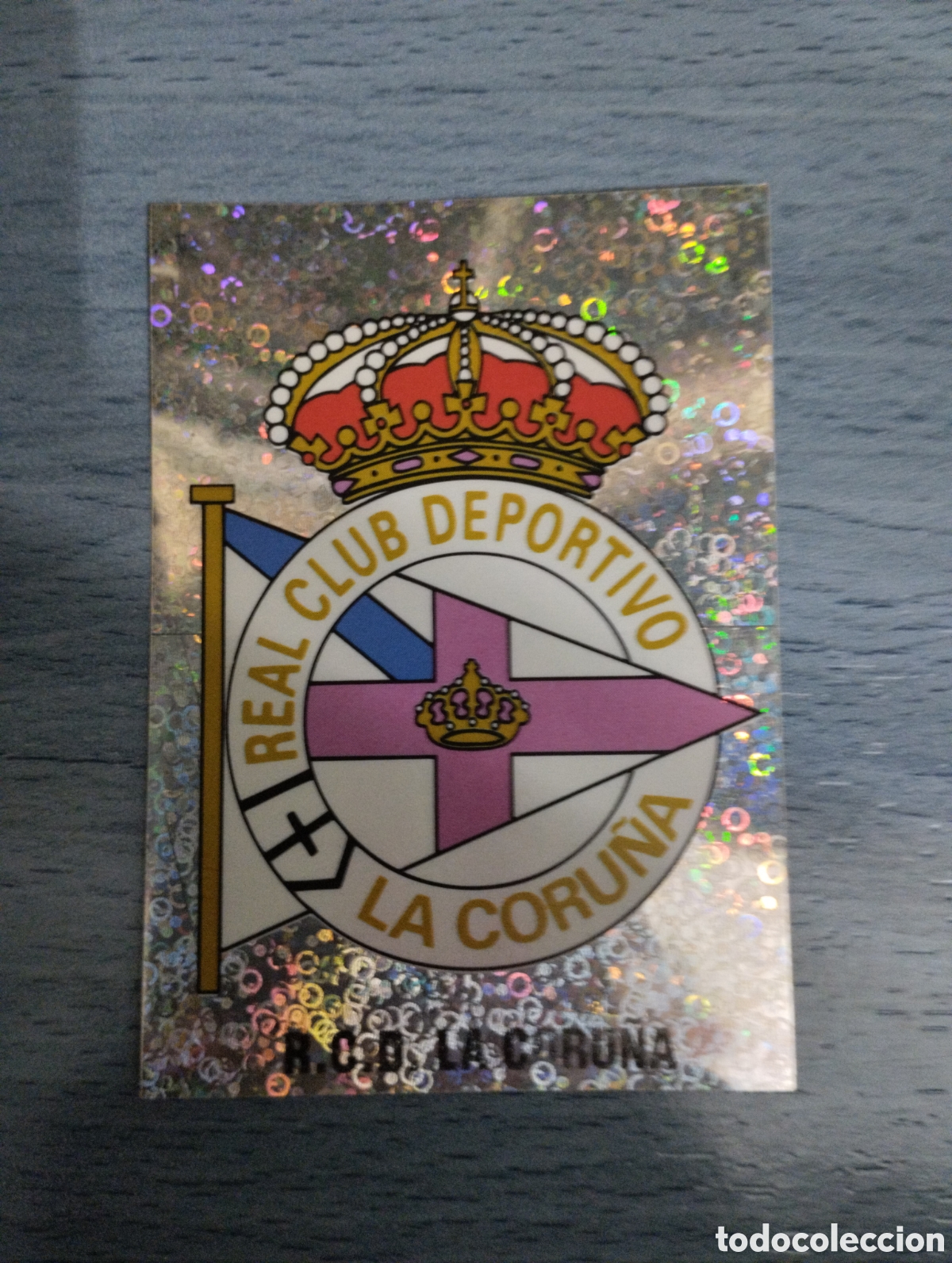 Cromos de F&uacute;tbol: Cromo Panini liga 95 96 escudo deportivo de la Coru&ntilde;a sin pegar