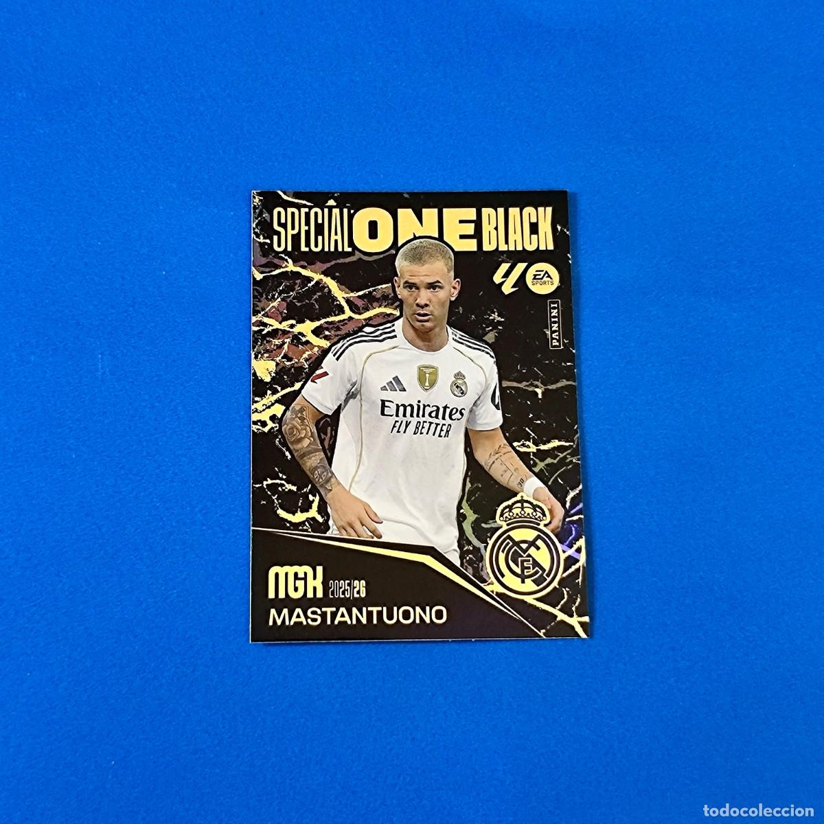 Cromos de F&uacute;tbol: Megacracks 2025 2026 / 25 26 Special One Black Mastantuono Real Madrid