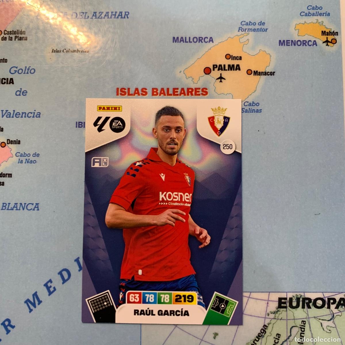 Cromos de F&uacute;tbol: Raul Garc&iacute;a n&uacute;mero 250 del Osasuna cromo adrenalyn XL 25-26 2025-2026