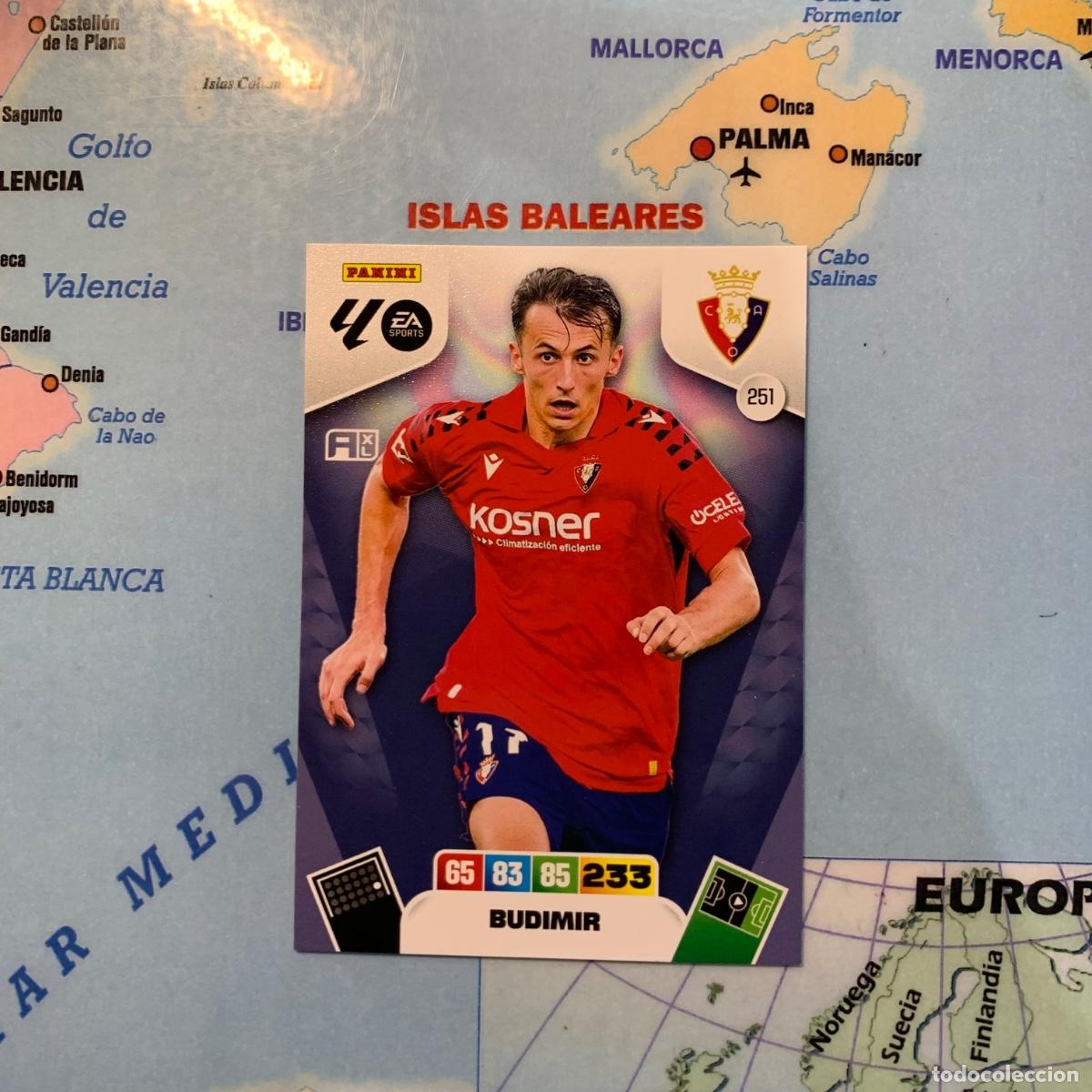 Cromos de F&uacute;tbol: Budimir n&uacute;mero 251 del Osasuna cromo adrenalyn XL 25-26 2025-2026