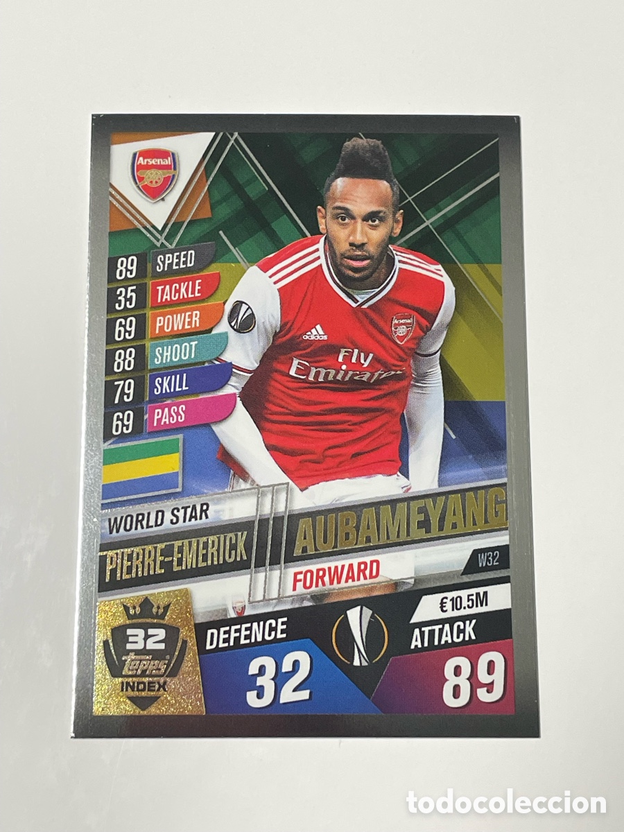 Cromos de F&uacute;tbol: Pierre-Emerick Aubameyang Arsenal Topps Match Attax 2019/20 #W32