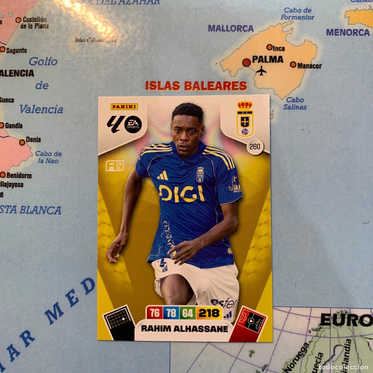 Cromos de F&uacute;tbol: Rahim Alhassane n&uacute;mero 260 del Oviedo cromo adrenalyn XL 25-26 2025-2026