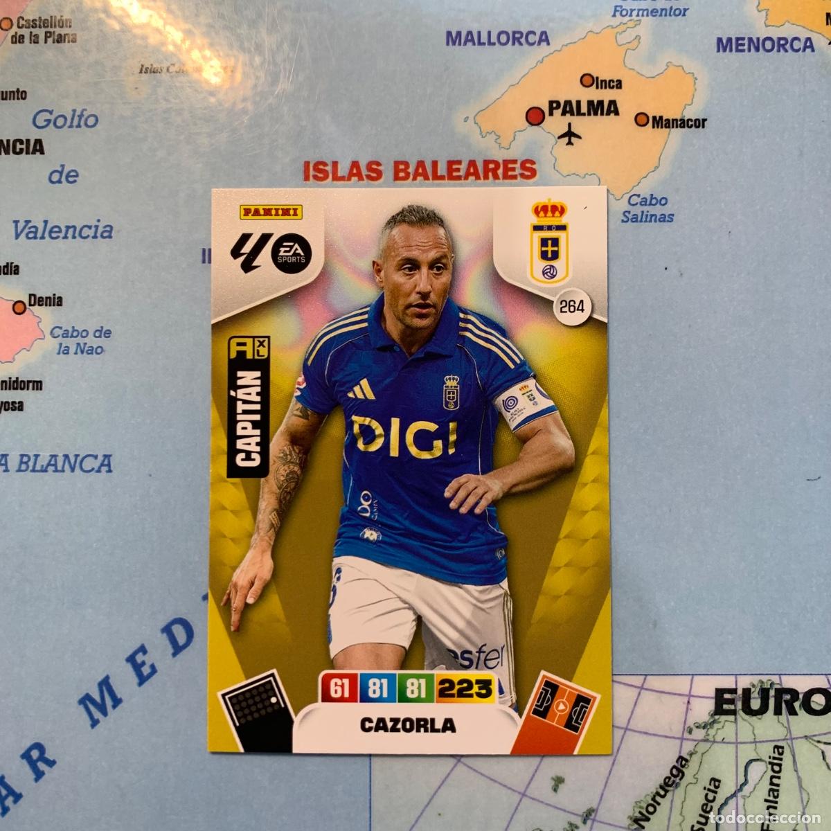 Cromos de F&uacute;tbol: Cazorla n&uacute;mero 264 del Oviedo cromo adrenalyn XL 25-26 2025-2026