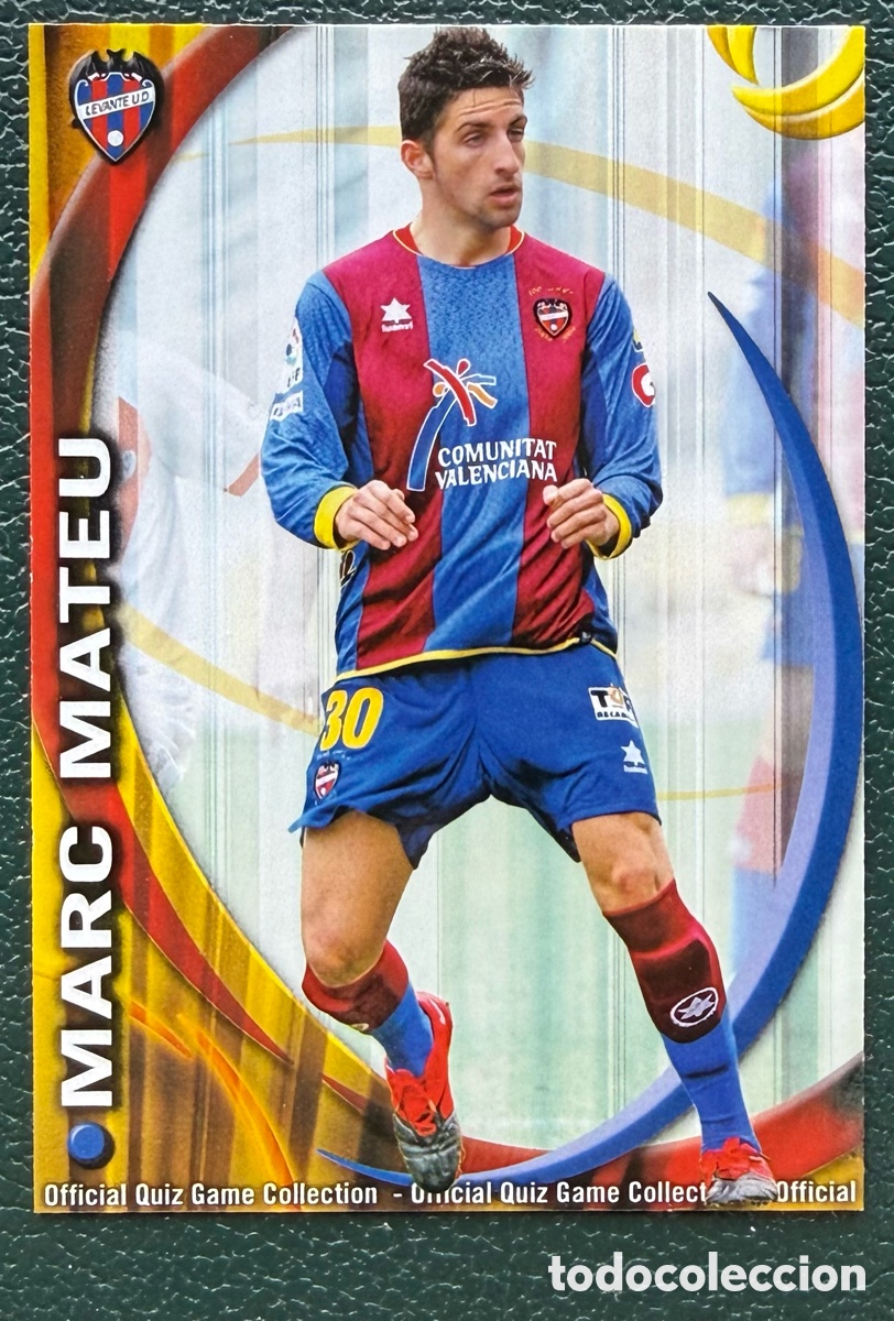 Football Stickers: 525 MARC MATEU LEVANTE UD FICHAS ALBUM MUNDICROMO 2010 2011 10 11