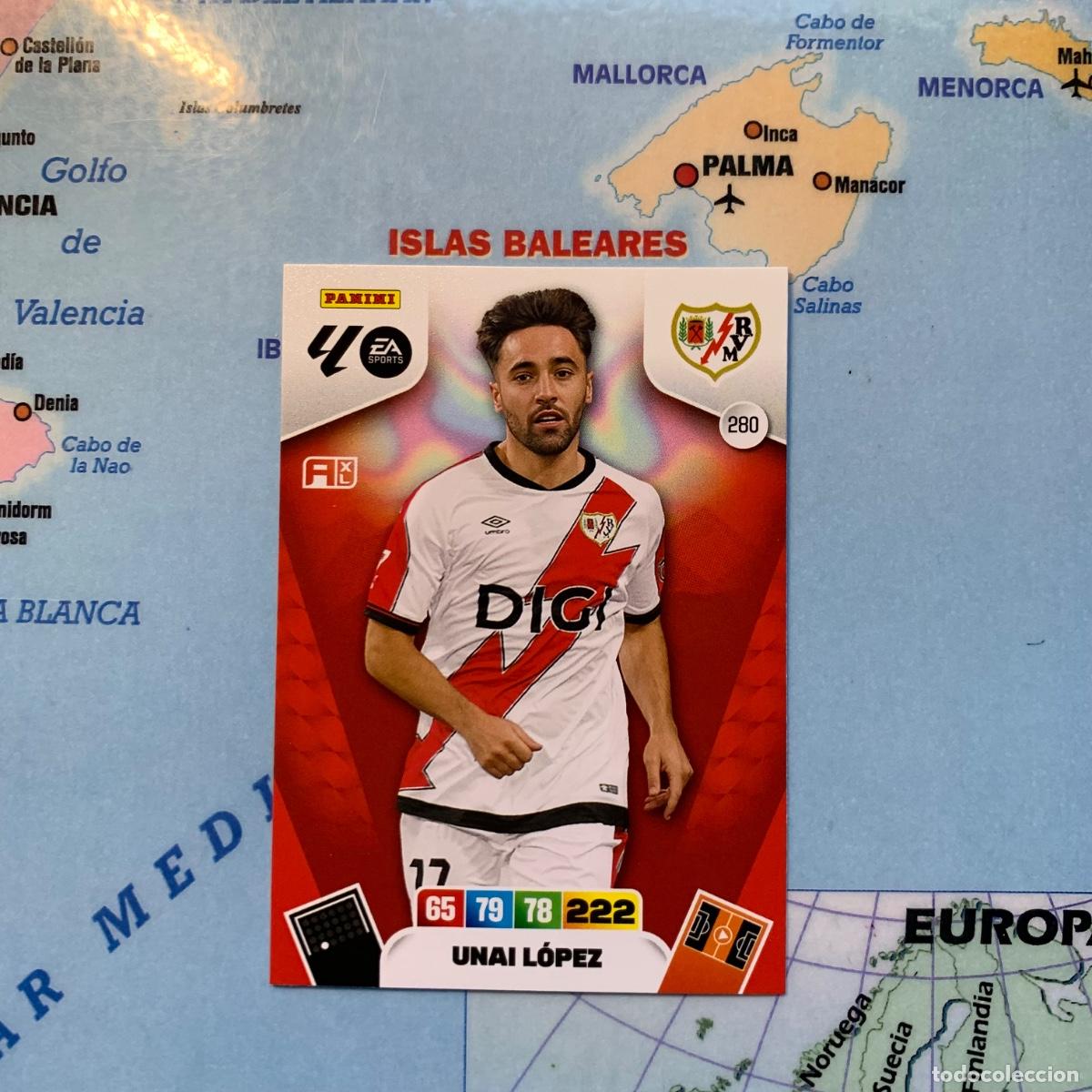 Cromos de F&uacute;tbol: Unai lopez n&uacute;mero 280 del Rayo Vallecano cromo adrenalyn XL 25-26 2025-2026