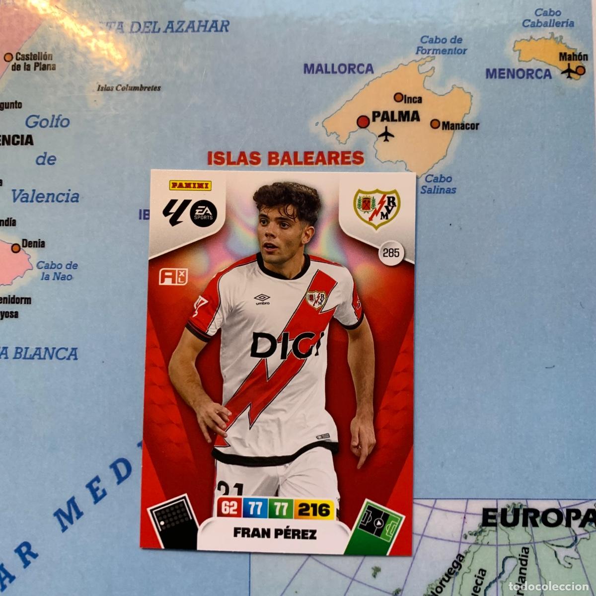 Cromos de F&uacute;tbol: Fran P&eacute;rez n&uacute;mero 285 del Rayo Vallecano cromo adrenalyn XL 25-26 2025-2026