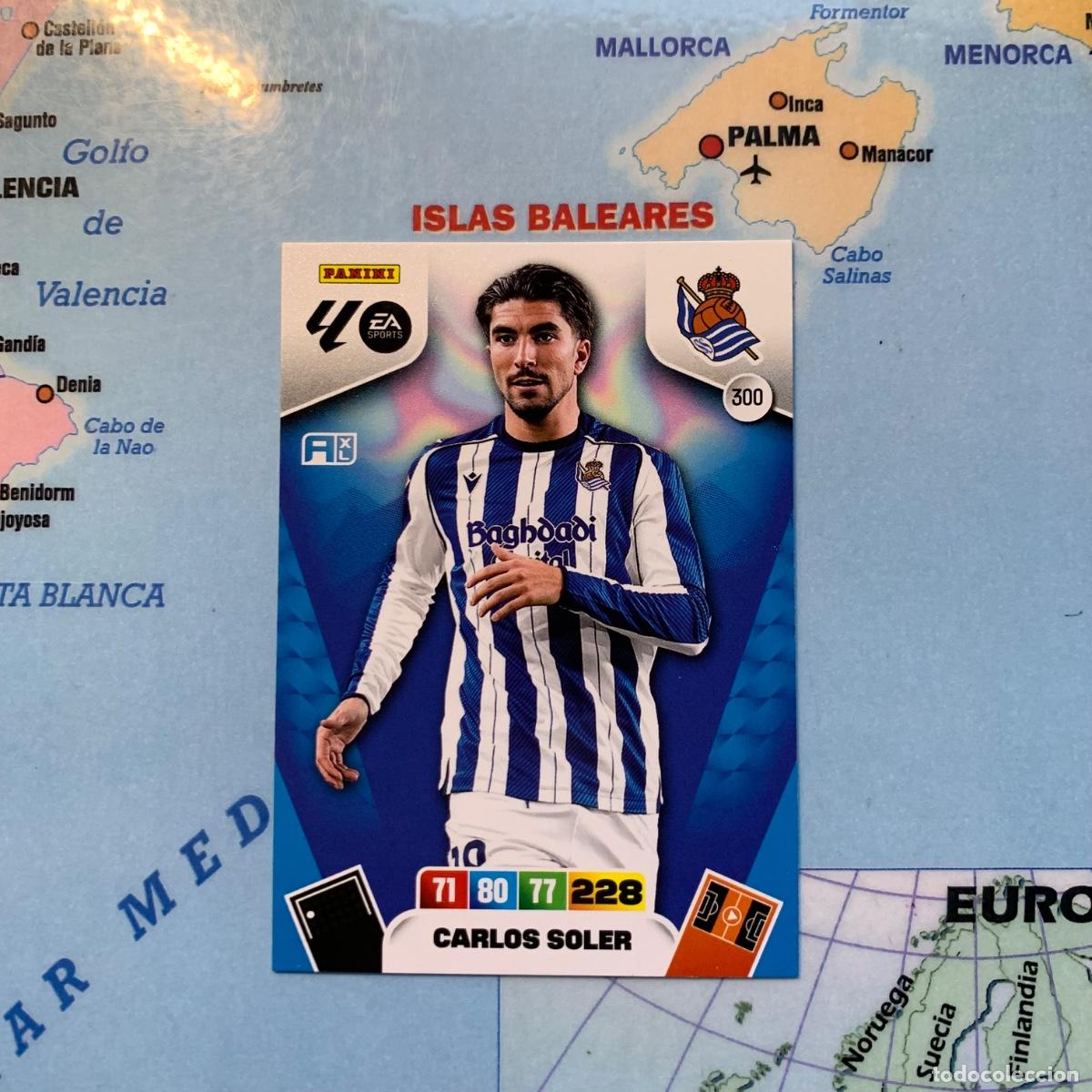 Fu&szlig;ball-Sticker: Carlos Soler n&uacute;mero 300 de la Real Sociedad cromo adrenalyn XL 25-26 2025-2026