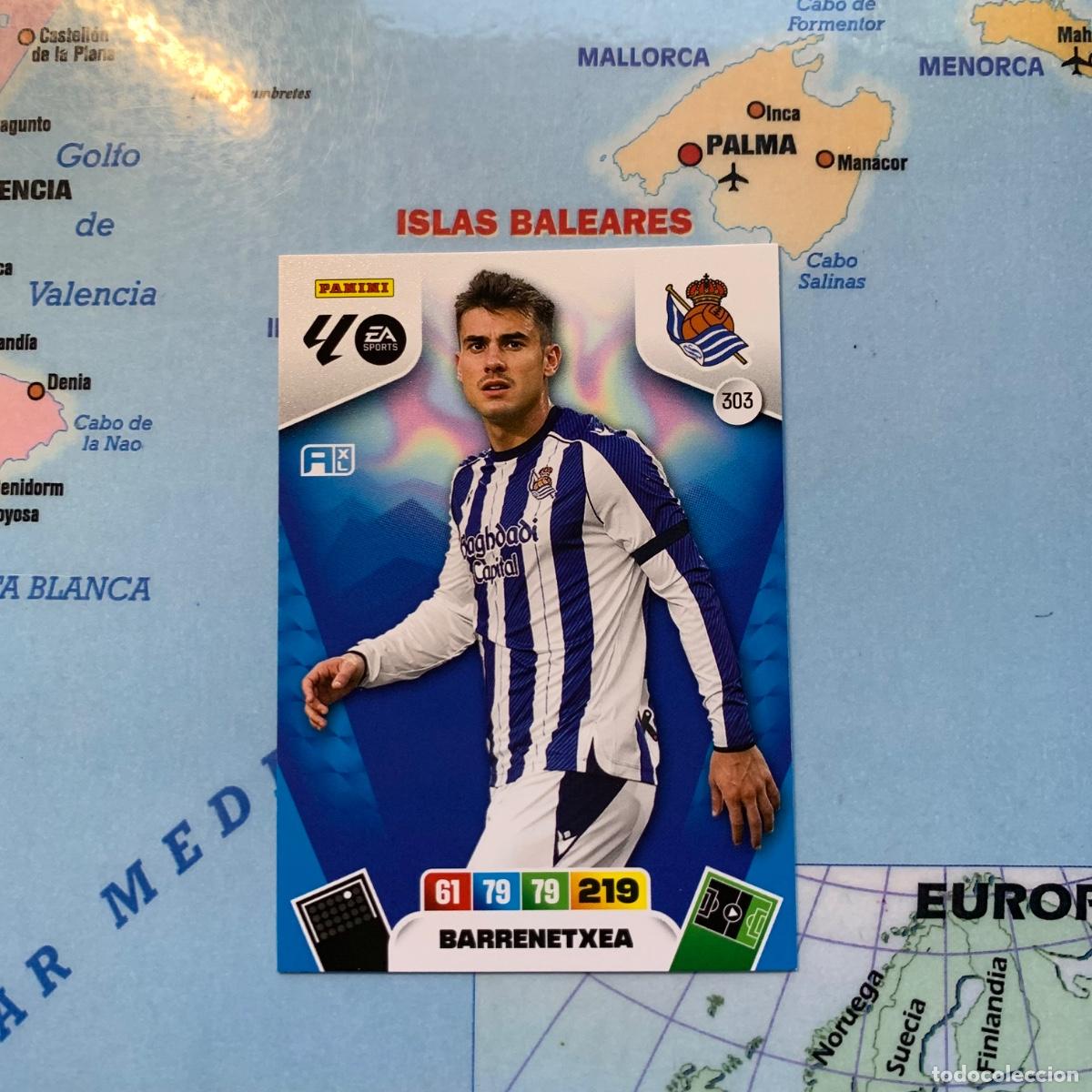 Fu&szlig;ball-Sticker: Barrenetxea n&uacute;mero 303 de la Real Sociedad cromo adrenalyn XL 25-26 2025-2026