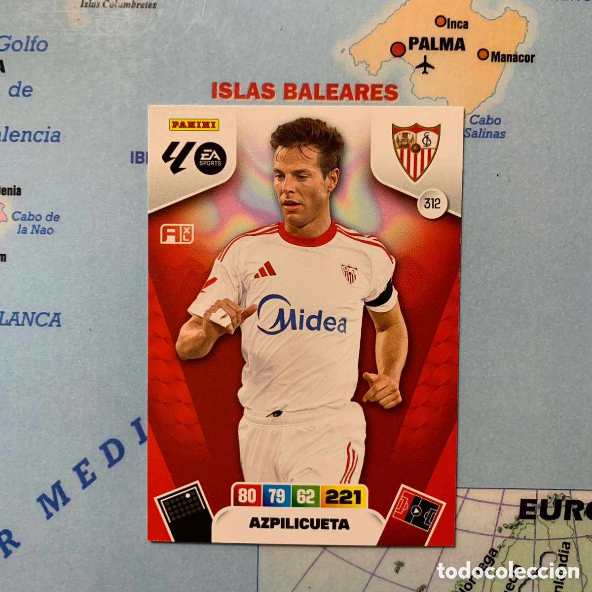 Cromos de F&uacute;tbol: Azpilicueta n&uacute;mero 312 del Sevilla cromo adrenalyn XL 25-26 2025-2026