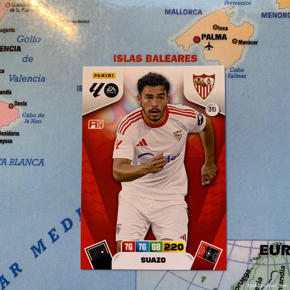 Cromos de F&uacute;tbol: Suazo n&uacute;mero 315 del Sevilla cromo adrenalyn XL 25-26 2025-2026