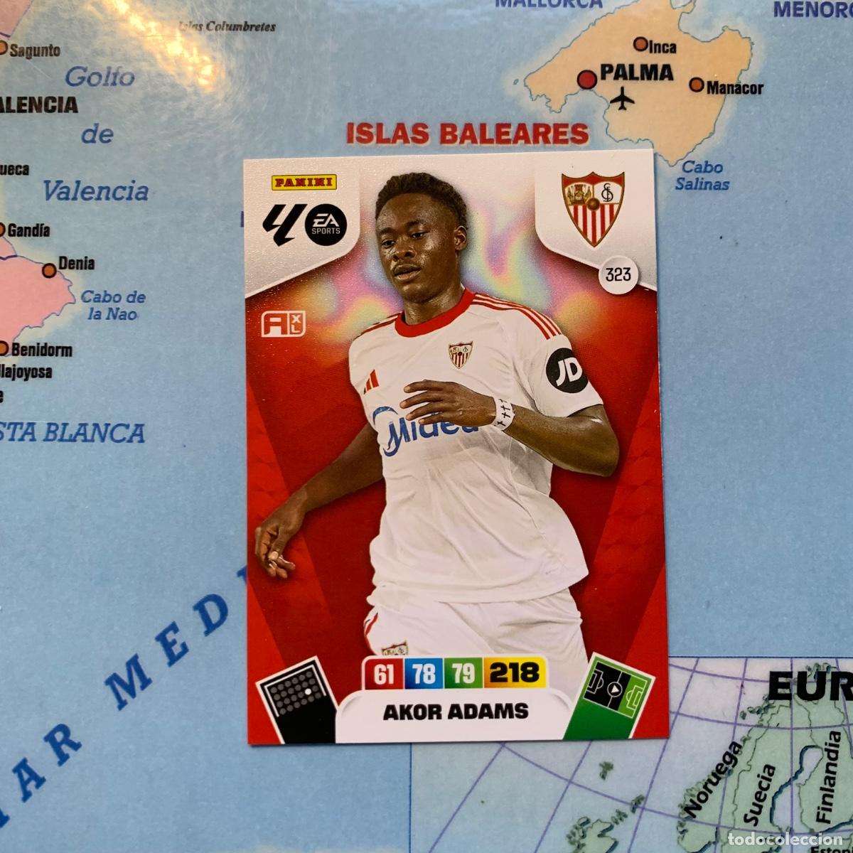 Cromos de F&uacute;tbol: Akor Adams n&uacute;mero 323 del Sevilla cromo adrenalyn XL 25-26 2025-2026