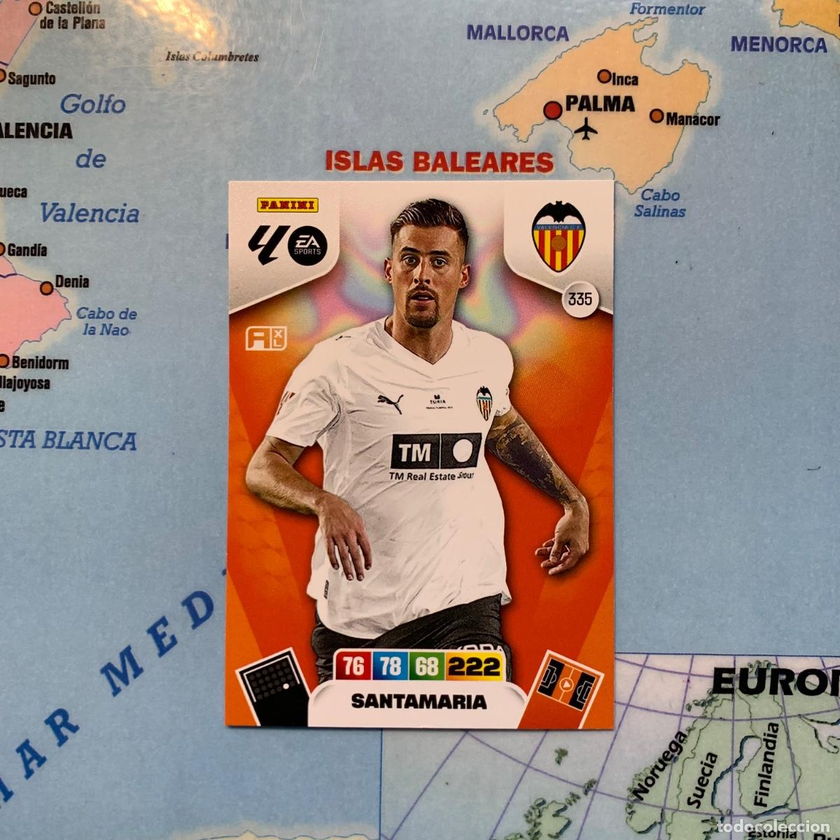 Cromos de F&uacute;tbol: Santamar&iacute;a n&uacute;mero 335 del Valencia cromo adrenalyn XL 25-26 2025-2026