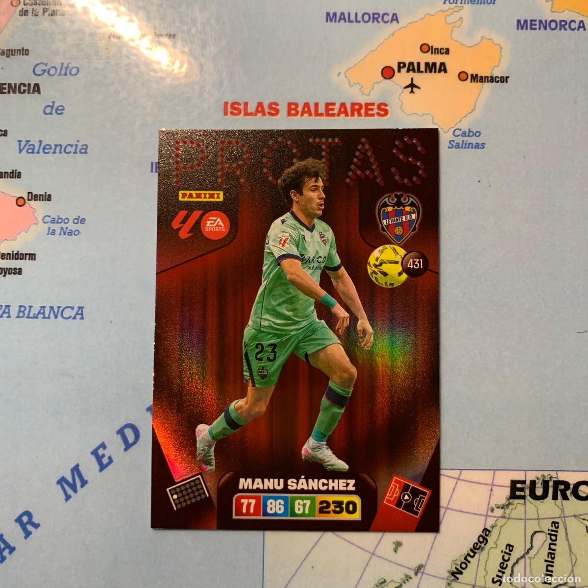Cromos de F&uacute;tbol: Manu S&aacute;nchez Protas n&uacute;mero 431 del Levante cromo adrenalyn XL 25-26 2025-2026