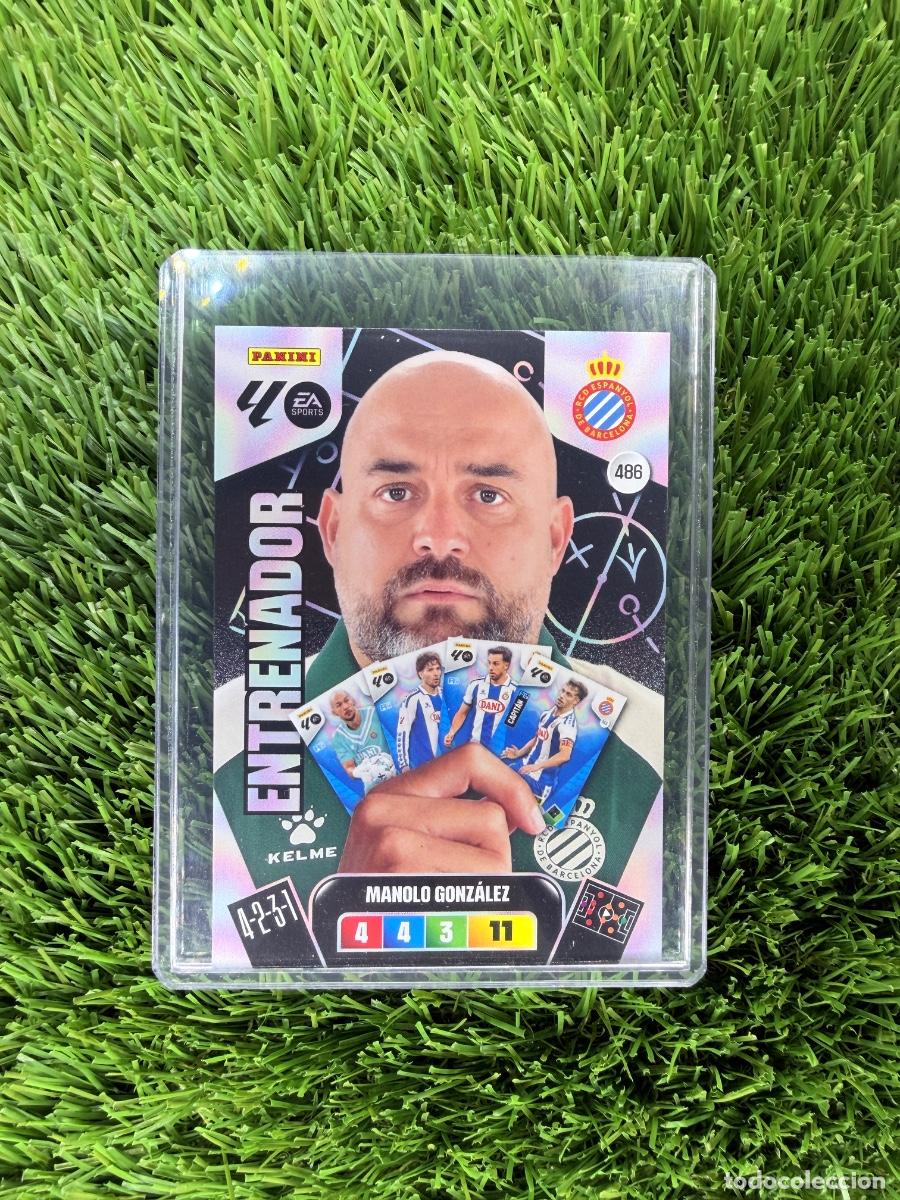 Cromos de F&uacute;tbol: N&ordm; 486 Manolo Gonz&aacute;lez Entrenador RCD Espanyol Adrenalyn XL 25 26