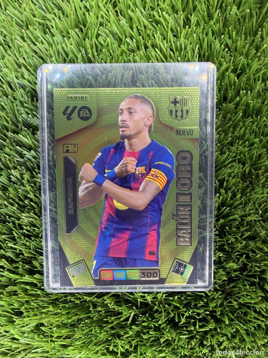 Cromos de F&uacute;tbol: Raphinha Bal&oacute;n de Oro Edici&oacute;n Limitada FC Barcelona Adrenalyn XL 25 26