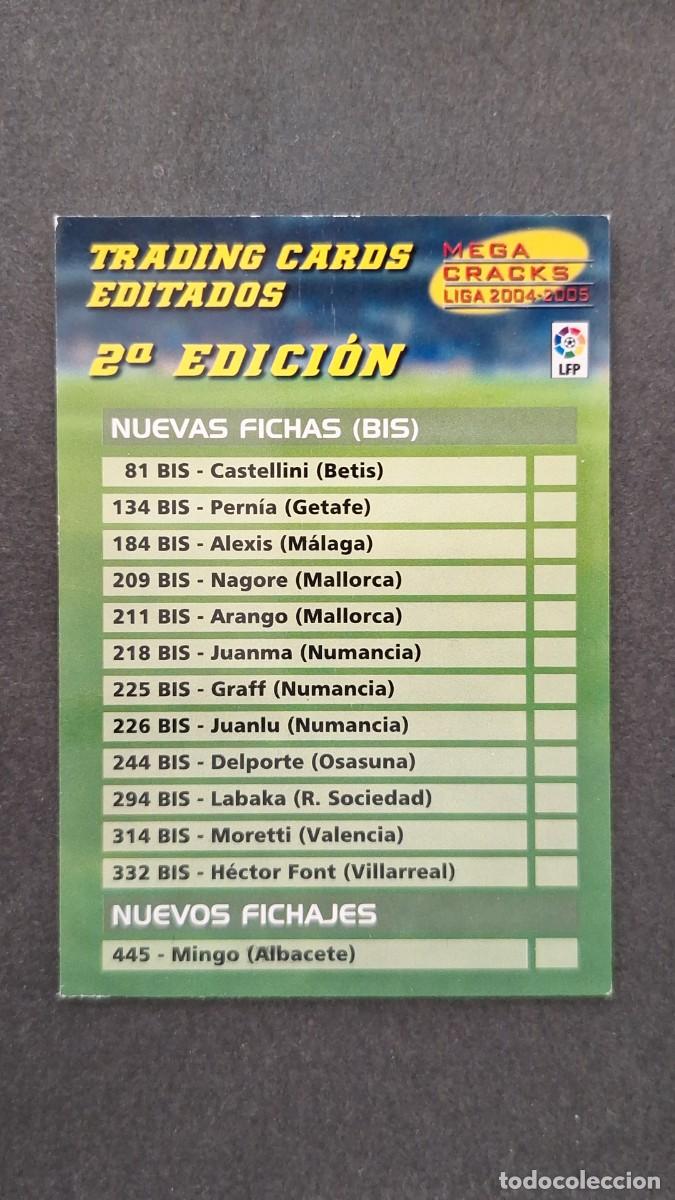 Cromos de F&uacute;tbol: L2 INDICE 2&ordf; EDICION PANINI MEGACRACKS 2004 2005 04 05