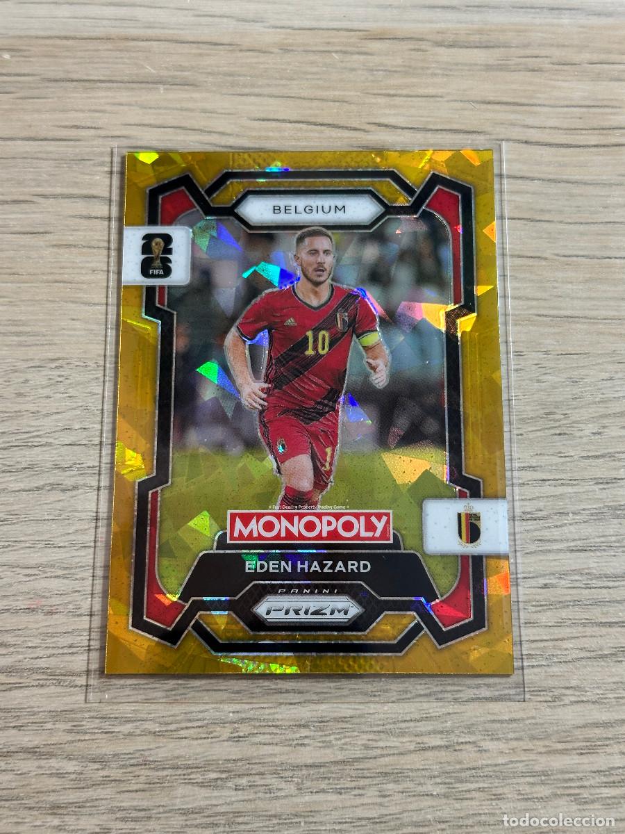 Cromos de F&uacute;tbol: EDEN HAZARD 66 BELGICA CRACKED GOLD WORLD CUP 2026 PANINI PRIZM MONOPOLY