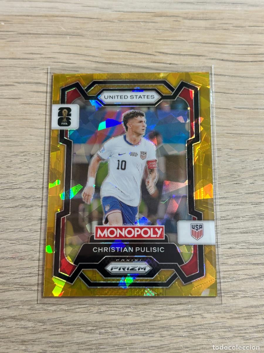 Cromos de F&uacute;tbol: CHRISTIAN PULISIC 47 USA CRACKED GOLD WORLD CUP 2026 PANINI PRIZM MONOPOLY