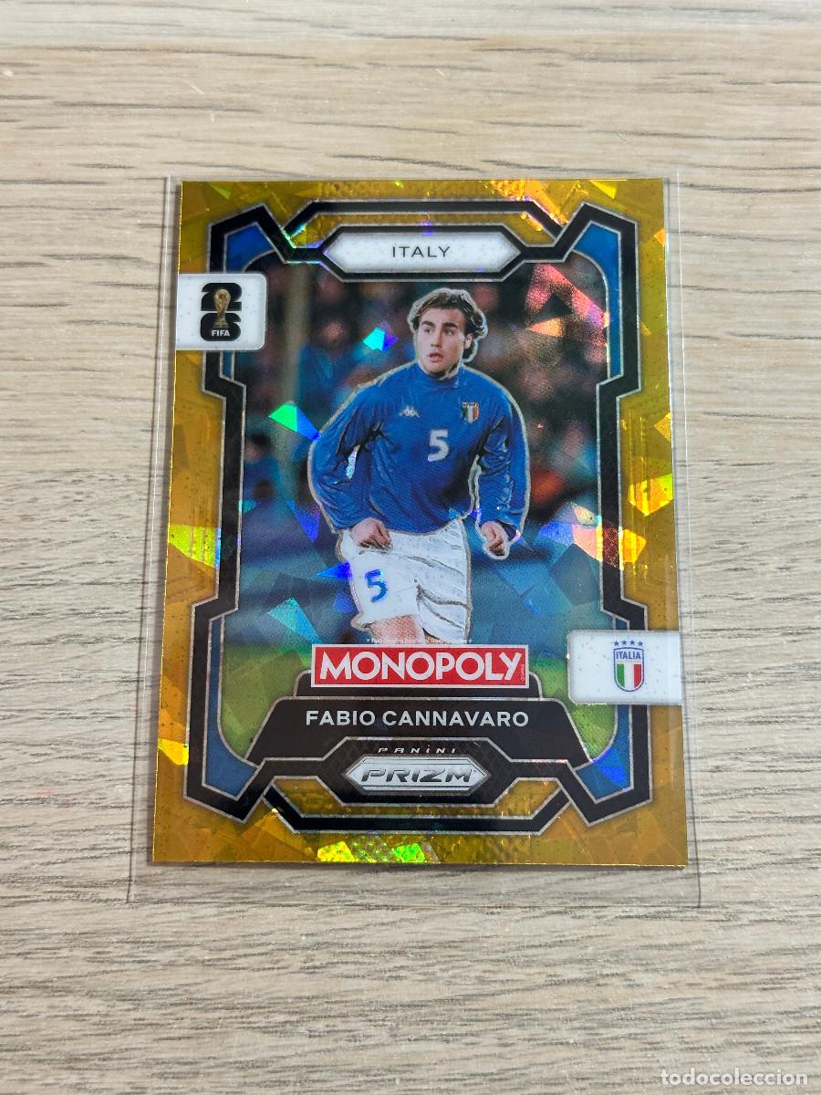 Football Stickers: FABIO CANNAVARO 36 ITALIA CRACKED GOLD WORLD CUP 2026 PANINI PRIZM MONOPOLY