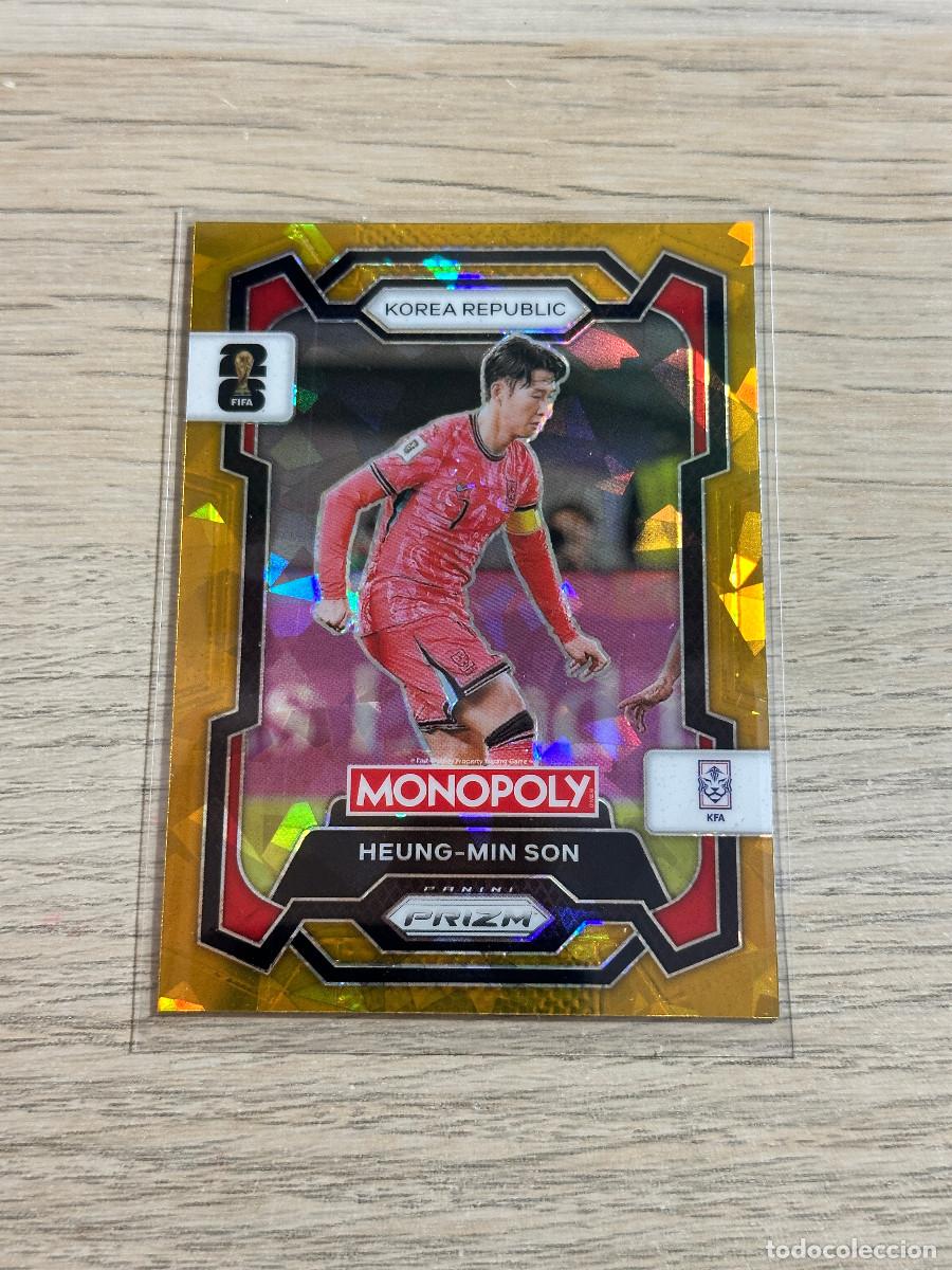 Cromos de F&uacute;tbol: HEUNG-MIN SON 83 KOREA CRACKED GOLD WORLD CUP 2026 PANINI PRIZM MONOPOLY