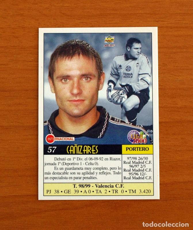 Cromos de F&uacute;tbol: Valencia - N&ordm; 57, Ca&ntilde;izares - Mundicromo Las Fichas de la Liga 1999-2000, 99-00 -Mundi Cromo