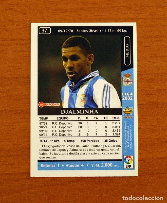 Cromos de F&uacute;tbol: Deportivo La Coru&ntilde;a - N&ordm; 37 Djalminha - Mundicromo Las Fichas de la Liga 2001-2002, 01-02